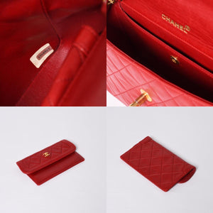 CHANEL シャネル マトラッセ23 Sフラップ Sチェーンショルダーバッグ 14番台 ココマーク ラムスキン レッド ネイビー 美品 中古 4a001170