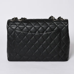Very Good Condition CHANEL CHANEL Deca Matelasse 30 S Flap W Chain Shoulder Bag No. 6 Coco Mark Caviar Skin Silver Hardware Used 4a001273