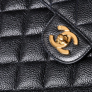 CHANEL CHANEL Deca Matelasse 30 S Flap W Chain Shoulder Bag A11869 No. 6 Coco Mark Caviar Skin Good Condition Used 4a001188
