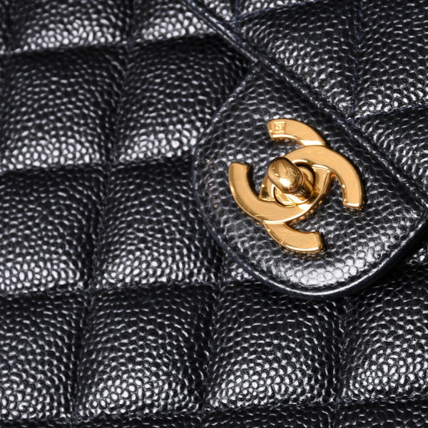 CHANEL CHANEL Deca Matelasse 30 S Flap W Chain Shoulder Bag A11869 No. 6 Coco Mark Caviar Skin Good Condition Used 4a001188