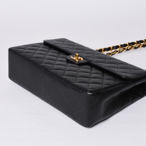 CHANEL CHANEL Deca Matelasse 30 S Flap W Chain Shoulder Bag A11869 No. 6 Coco Mark Caviar Skin Good Condition Used 4a001188