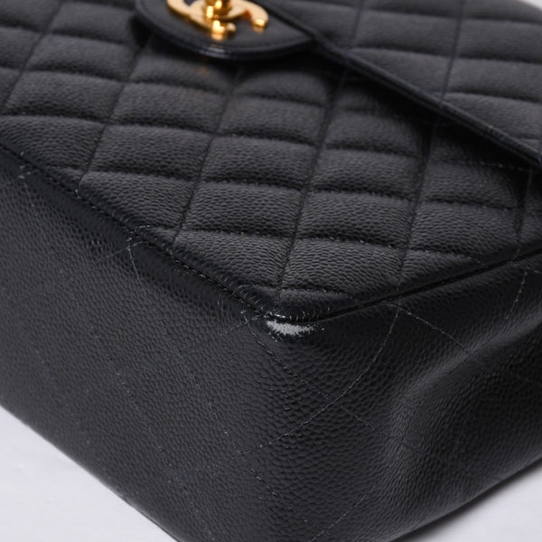 CHANEL CHANEL Deca Matelasse 30 S Flap W Chain Shoulder Bag A11869 No. 6 Coco Mark Caviar Skin Good Condition Used 4a001188