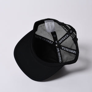 New and unused CHROME HEARTS St. Barths Exclusive Cemetery Cross Mesh Cap RN# 97729 Black Orange Used 4a001198