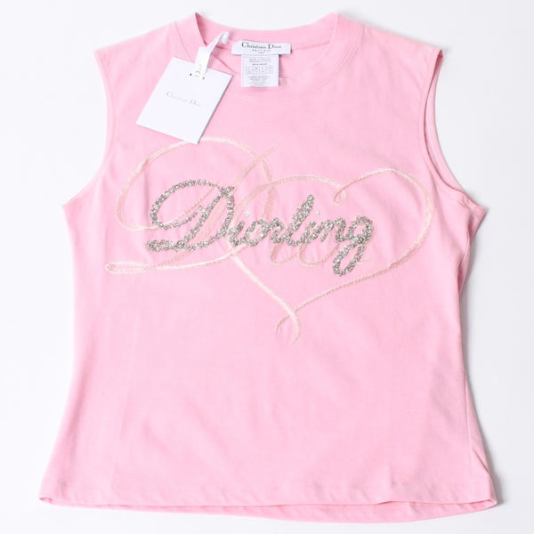 Like new Christian Dior Pink Color tank top Galliano period 3E16155303 Used 4b002055