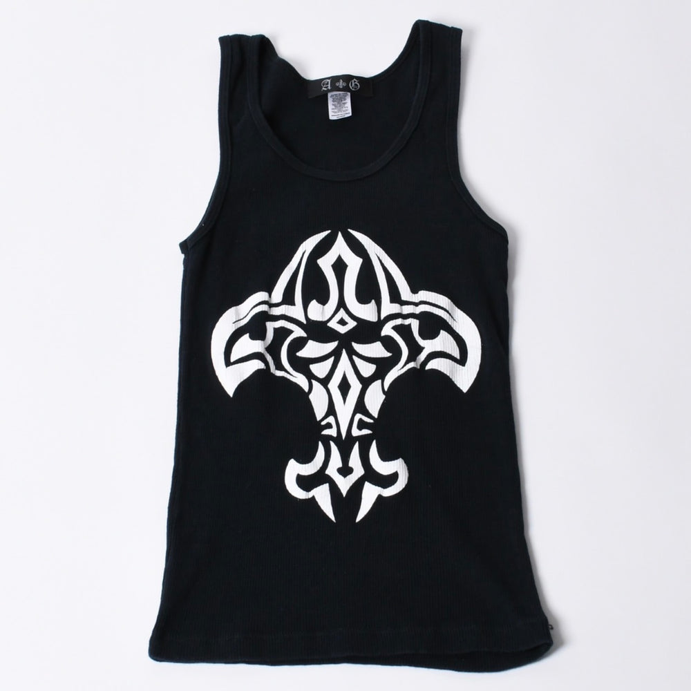 A&G エーアンドジー PEACE LOVE ピースラブ グラフィック プリントタンクトップ Black ブラック 美品 中古 4a001008