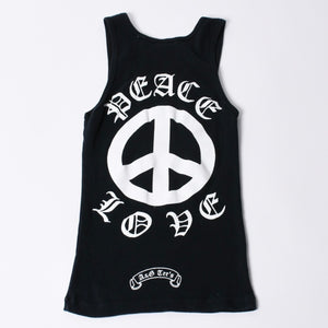 A&G エーアンドジー PEACE LOVE ピースラブ グラフィック プリントタンクトップ Black ブラック 美品 中古 4a001008