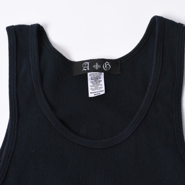 A&G エーアンドジー PEACE LOVE ピースラブ グラフィック プリントタンクトップ Black ブラック 美品 中古 4a001008