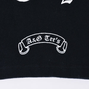 A&G エーアンドジー PEACE LOVE ピースラブ グラフィック プリントタンクトップ Black ブラック 美品 中古 4a001008