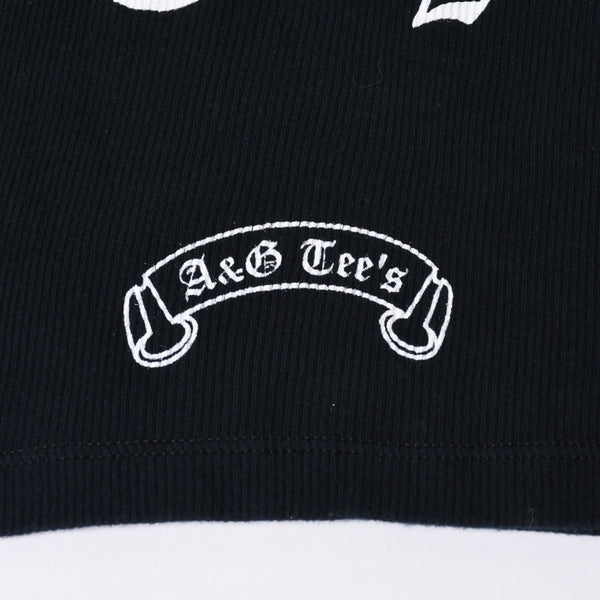 A&G エーアンドジー PEACE LOVE ピースラブ グラフィック プリントタンクトップ Black ブラック 美品 中古 4a001008