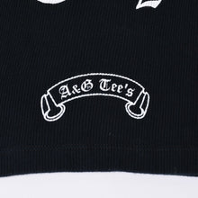 画像をギャラリービューアに読み込む, A&amp;G エーアンドジー PEACE LOVE ピースラブ グラフィック プリントタンクトップ Black ブラック 美品 中古 4a001008