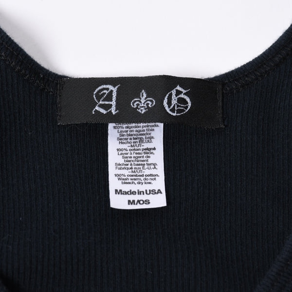 A&G エーアンドジー PEACE LOVE ピースラブ グラフィック プリントタンクトップ Black ブラック 美品 中古 4a001008