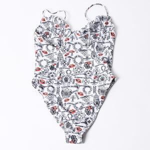 極美品 CHROME HEARTS x MATTY BOY クロムハーツ マッティボーイ 総柄 スイムウェア 水着 中古 4a001005