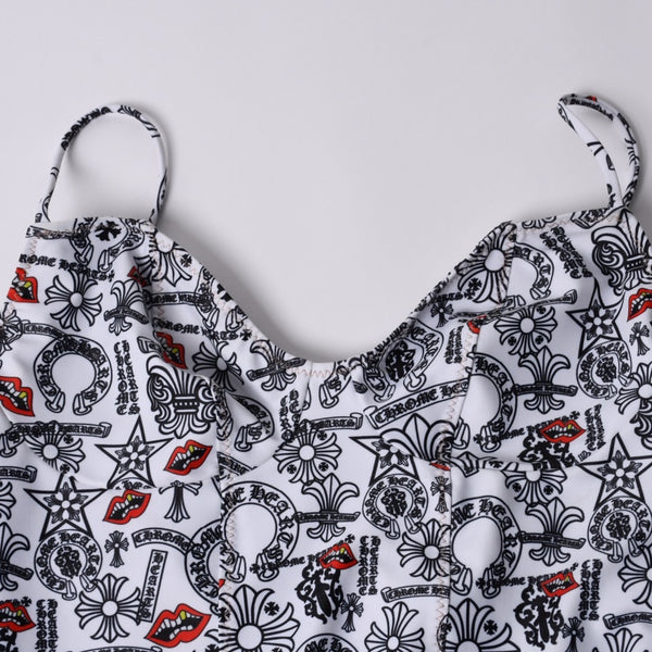 極美品 CHROME HEARTS x MATTY BOY クロムハーツ マッティボーイ 総柄 スイムウェア 水着 中古 4a001005