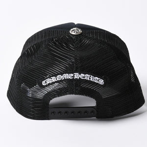 New and unused CHROME HEARTS St. Barths Exclusive Cemetery Cross Mesh Cap RN# 97729 Black Orange Used 4a001198