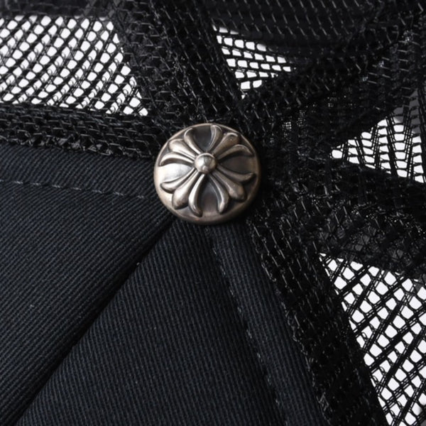 New and unused item CHROME HEARTS Mesh Cap RN# 97729 Black Used 4a001197