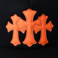 画像をギャラリービューアに読み込む, 新品未使用品 CHROME HEARTS クロムハーツ St. Barths セントバース Exclusive Cemetery Cross メッシュキャップ RN＃ 97729 ブラック オレンジ 中古 4a001198