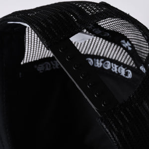 New and unused CHROME HEARTS St. Barths Exclusive Cemetery Cross Mesh Cap RN# 97729 Black Orange Used 4a001198