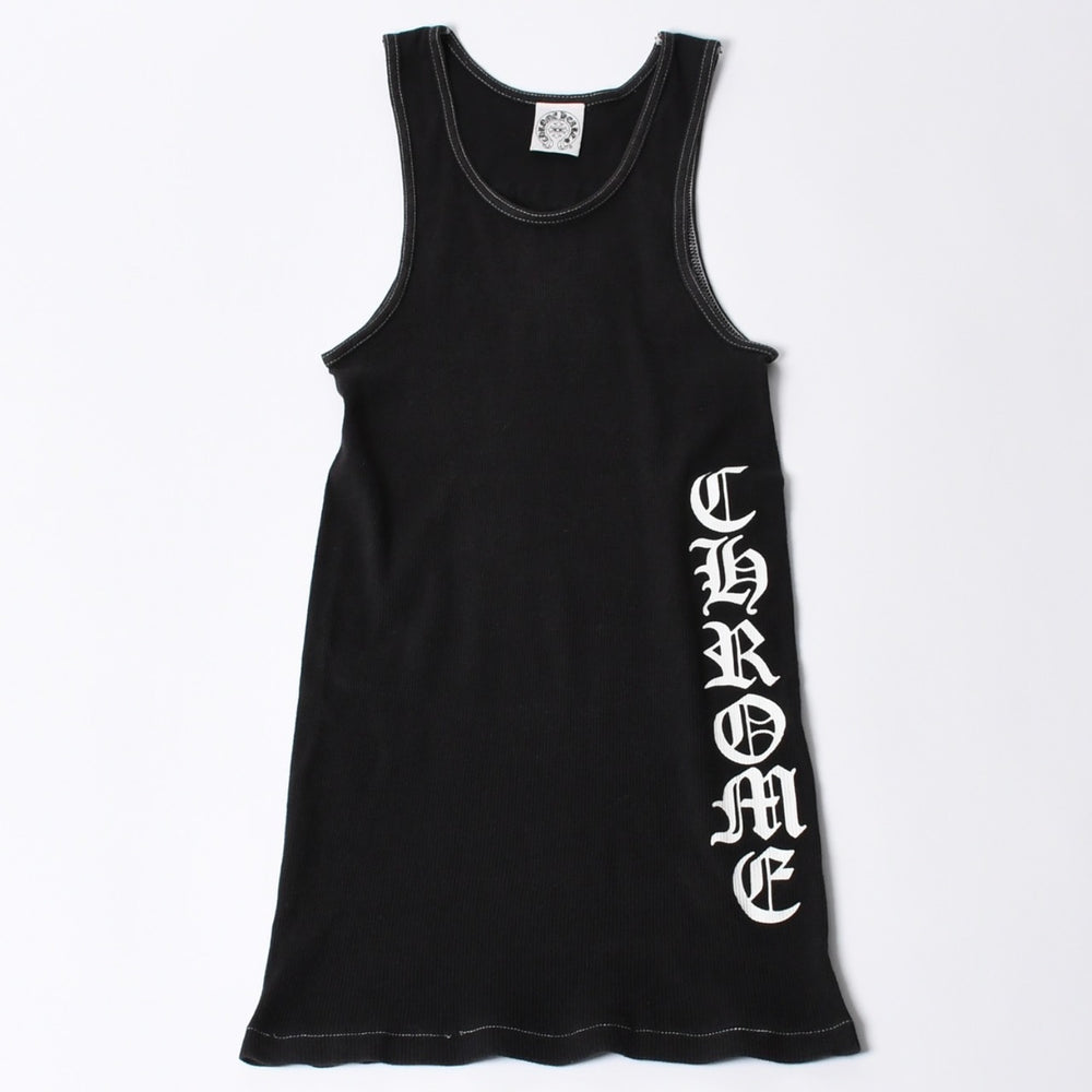 CHROME HEARTS クロムハーツ タンクトップ ブラックカラー ホワイトロゴ USA製 アメリカ製 サイズS 美品 中古 4a001007