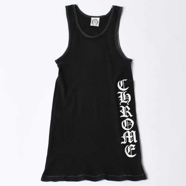 CHROME HEARTS クロムハーツ タンクトップ ブラックカラー ホワイトロゴ USA製 アメリカ製 サイズS 美品 中古 4a001007