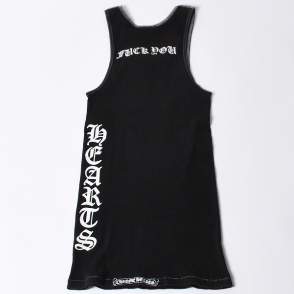 CHROME HEARTS クロムハーツ タンクトップ ブラックカラー ホワイトロゴ USA製 アメリカ製 サイズS 美品 中古 4a001007