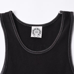 CHROME HEARTS クロムハーツ タンクトップ ブラックカラー ホワイトロゴ USA製 アメリカ製 サイズS 美品 中古 4a001007