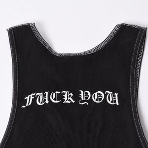 CHROME HEARTS クロムハーツ タンクトップ ブラックカラー ホワイトロゴ USA製 アメリカ製 サイズS 美品 中古 4a001007