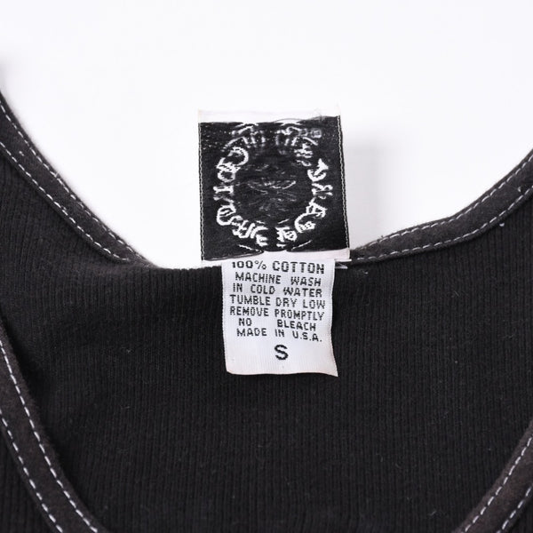 CHROME HEARTS クロムハーツ タンクトップ ブラックカラー ホワイトロゴ USA製 アメリカ製 サイズS 美品 中古 4a001007