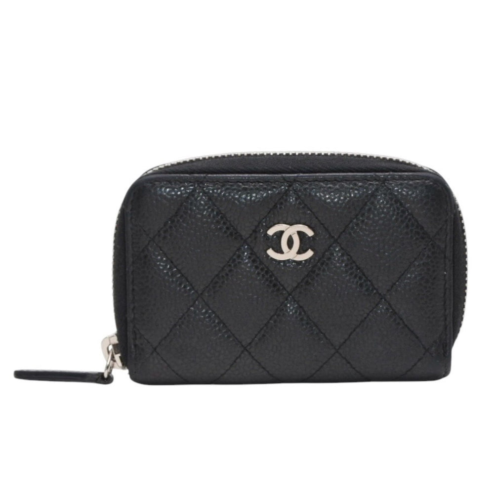 CHANEL シャネル クラシック ジップコインパース 小銭入れ AP0216 20番台 ココマーク キャビアスキン ブラック 美品 中古 4a001199