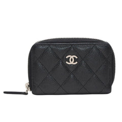 CHANEL シャネル クラシック ジップコインパース 小銭入れ AP0216 20番台 ココマーク キャビアスキン ブラック 美品 中古 4a001199