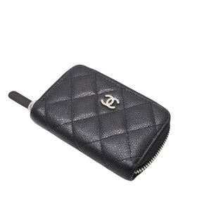 CHANEL シャネル クラシック ジップコインパース 小銭入れ AP0216 20番台 ココマーク キャビアスキン ブラック 美品 中古 4a001199