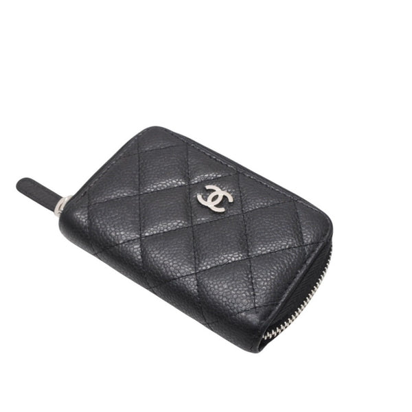 CHANEL シャネル クラシック ジップコインパース 小銭入れ AP0216 20番台 ココマーク キャビアスキン ブラック 美品 中古 4a001199