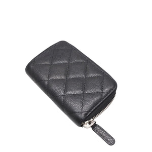CHANEL シャネル クラシック ジップコインパース 小銭入れ AP0216 20番台 ココマーク キャビアスキン ブラック 美品 中古 4a001199