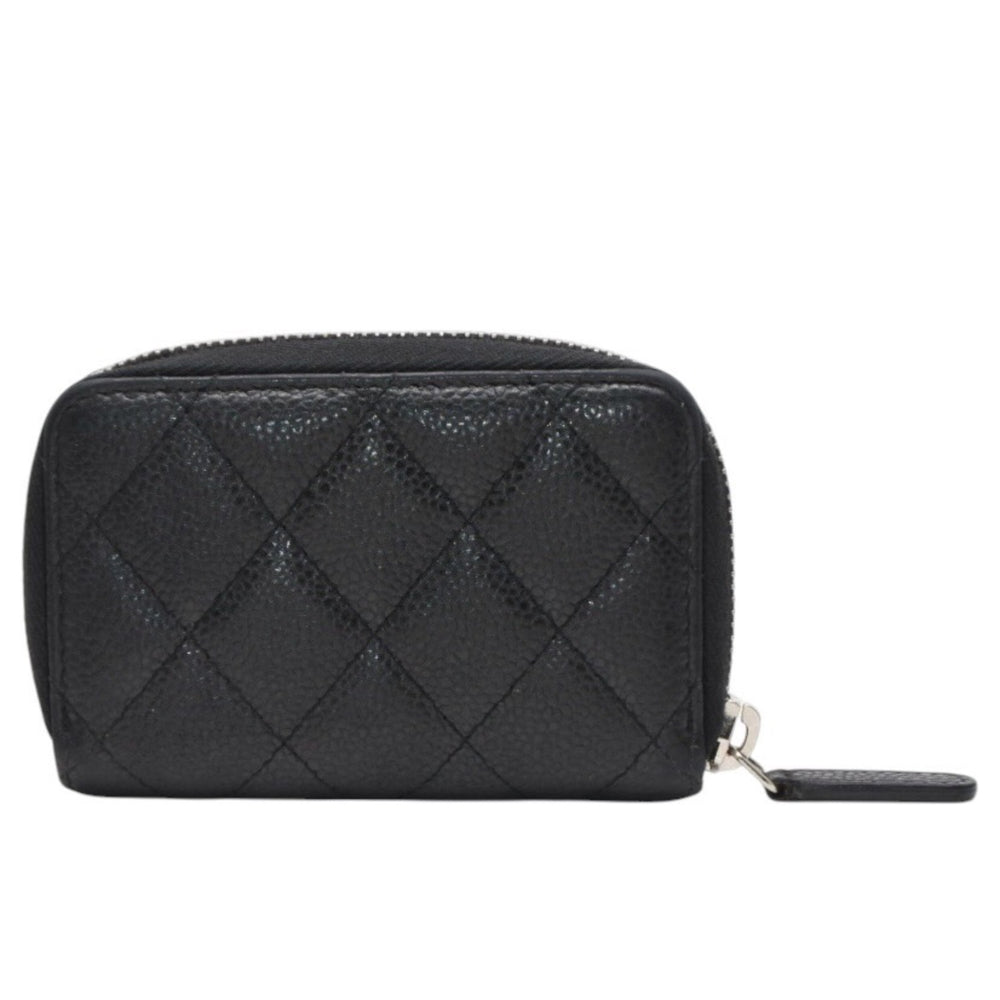 CHANEL シャネル クラシック ジップコインパース 小銭入れ AP0216 20番台 ココマーク キャビアスキン ブラック 美品 中古 4a001199
