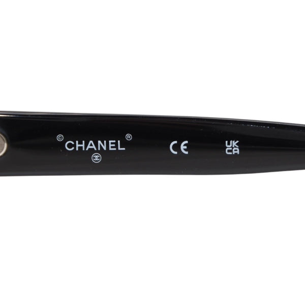CHANEL シャネル 伊達メガネ アイウェア 71626A S0112 サイズS ココマーク チェーンフレーム ブラック ゴールド 美品 中古 4a001200