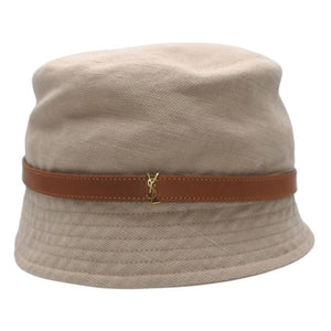 SAINT LAURENT Cassandra Bucket Hat Beige Light Brown BEIGE AND LIGHT BROWN Good Condition Used 4a000795