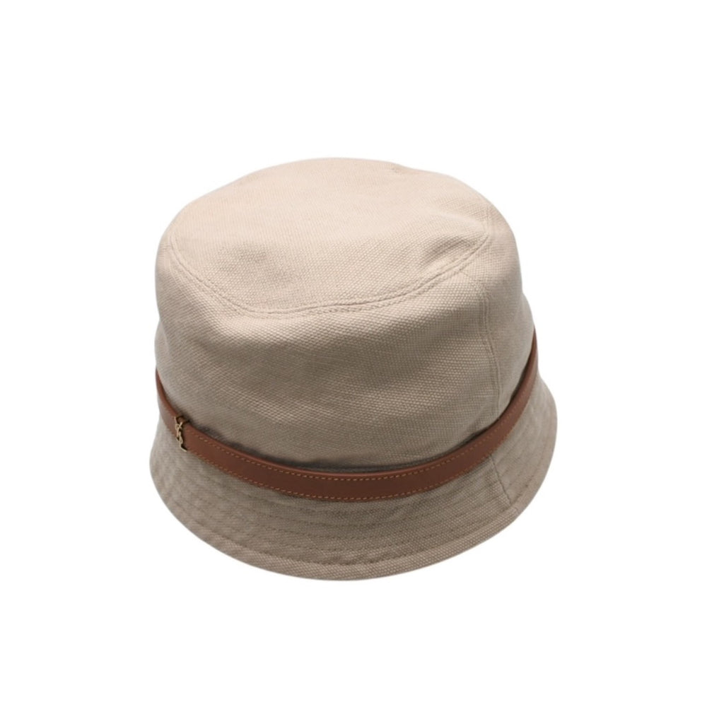 SAINT LAURENT Cassandra Bucket Hat Beige Light Brown BEIGE AND LIGHT BROWN Good Condition Used 4a000795