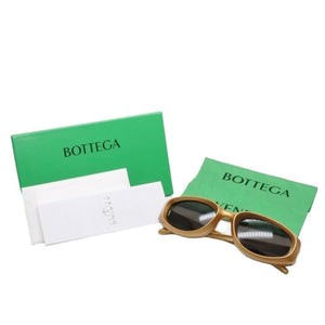 Very Good Condition BOTTEGA VENETA Bottega Veneta Oval Lens Sunglasses BV1210S Gold Used 4a001348