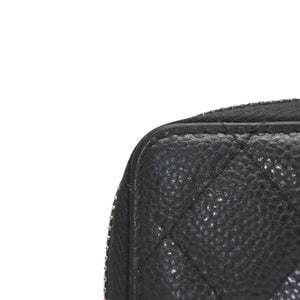CHANEL シャネル クラシック ジップコインパース 小銭入れ AP0216 20番台 ココマーク キャビアスキン ブラック 美品 中古 4a001199