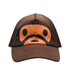 A BATHING APE MILO FACE MESH CAP BROWN Good Condition Used 4a001289