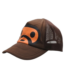 A BATHING APE MILO FACE MESH CAP BROWN Good Condition Used 4a001289