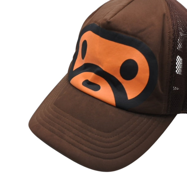 A BATHING APE MILO FACE MESH CAP BROWN Good Condition Used 4a001289