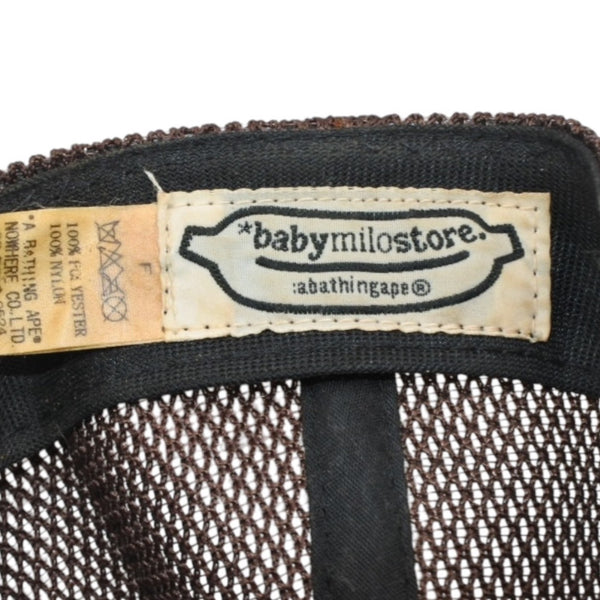 A BATHING APE MILO FACE MESH CAP BROWN Good Condition Used 4a001289