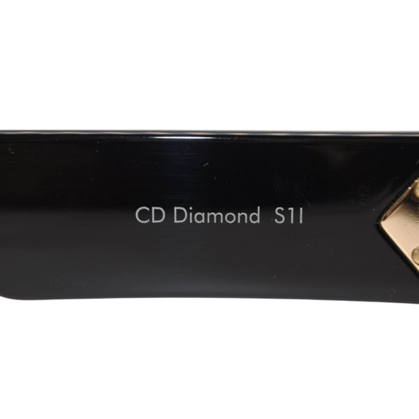 極美品 Christian Dior クリスチャンディオール h CDダイヤモンド サングラス アイウェア 10A0 サイズ56□15 140 ブラック 中古 4a001201
