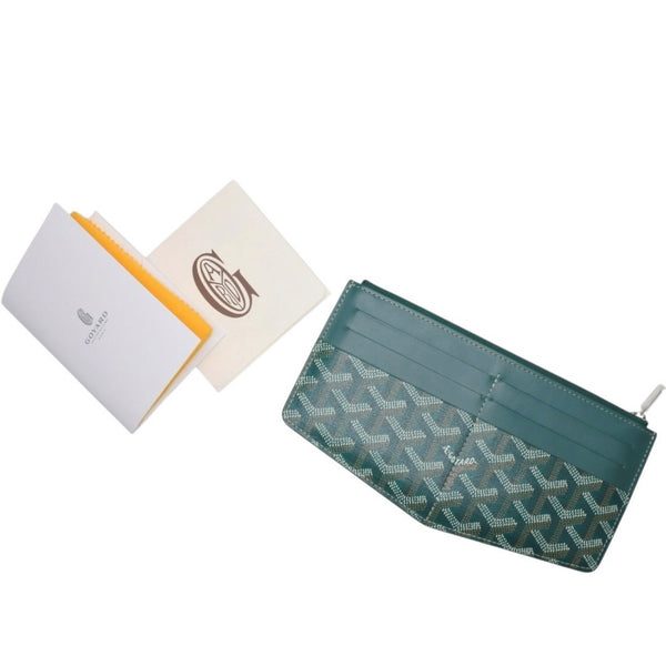 Very good condition GOYARD Insert Louise long wallet INSLOUMMLTY09CL09P PVC leather green used 4a001207