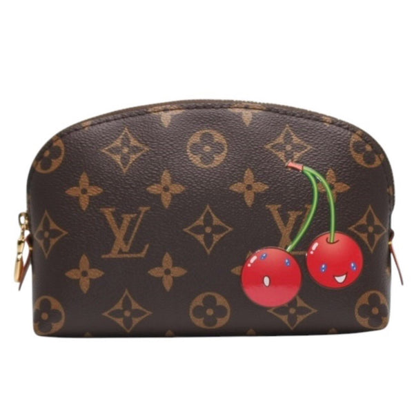 New and unused LOUIS VUITTON Pochette Cosmetic PM Pouch M13766 Monogram Cherry Takashi Murakami Gold hardware Used 4a001204