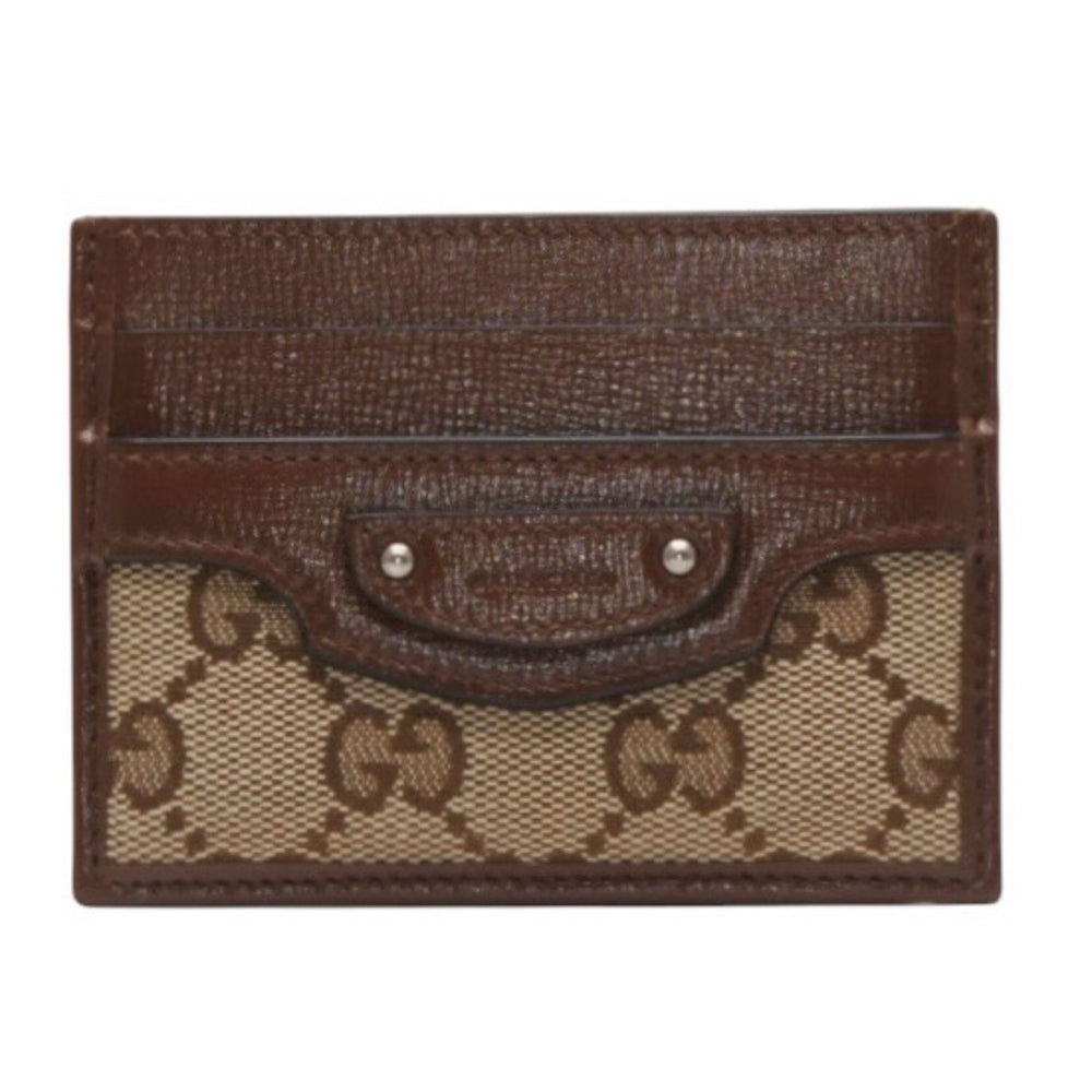 新品未使用 GUCCI グッチ × BALENCIAGA バレンシアガ カードケース カードホルダー 681709 GGキャンバス ブラウン デムナ 中古 4a001211