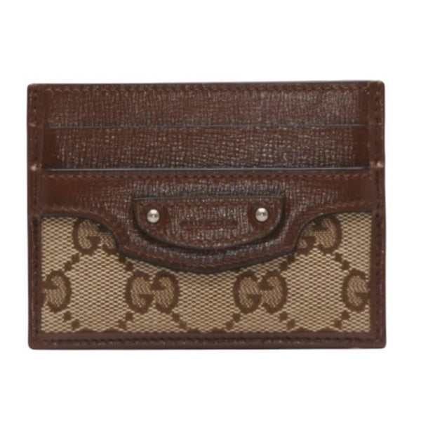 New and unused GUCCI GUCCI × BALENCIAGA Balenciaga Card Case Card Holder 681709 GG Canvas Brown Demna Used 4a001211