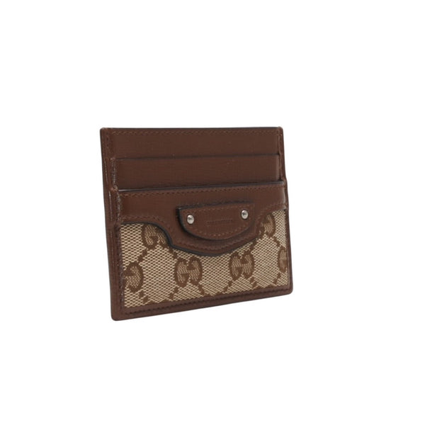 New and unused GUCCI GUCCI × BALENCIAGA Balenciaga Card Case Card Holder 681709 GG Canvas Brown Demna Used 4a001211