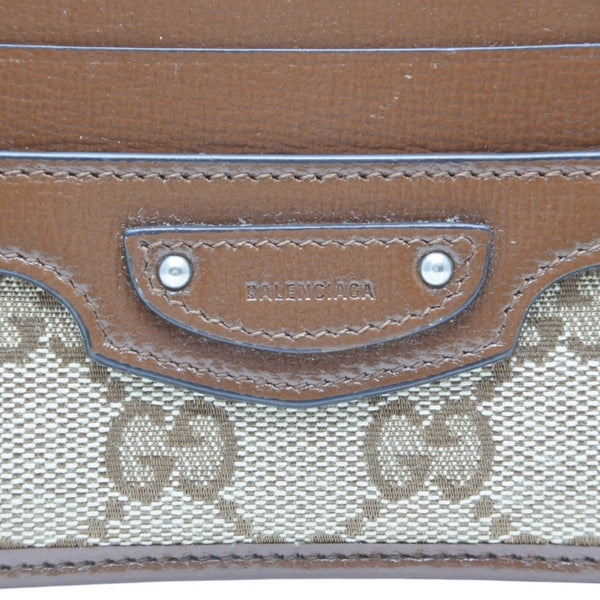 New and unused GUCCI GUCCI × BALENCIAGA Balenciaga Card Case Card Holder 681709 GG Canvas Brown Demna Used 4a001211