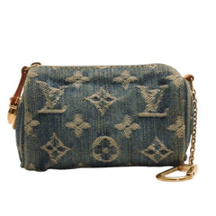 LOUIS VUITTON Monogram Denim Mini Truth Speedy PM M95082 Strap Blue Good Condition Used 4a001205